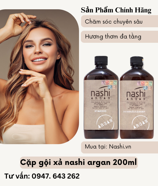Cặp dầu gội xả nashi argan 200ml