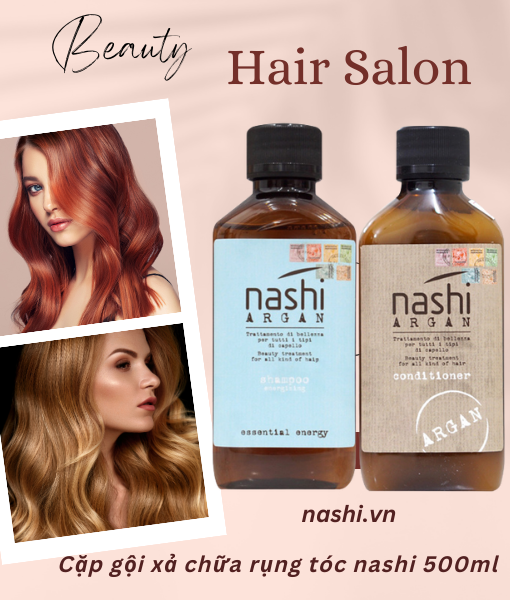 Cặp gội xả chống rụng tóc nashi argan 500ml
